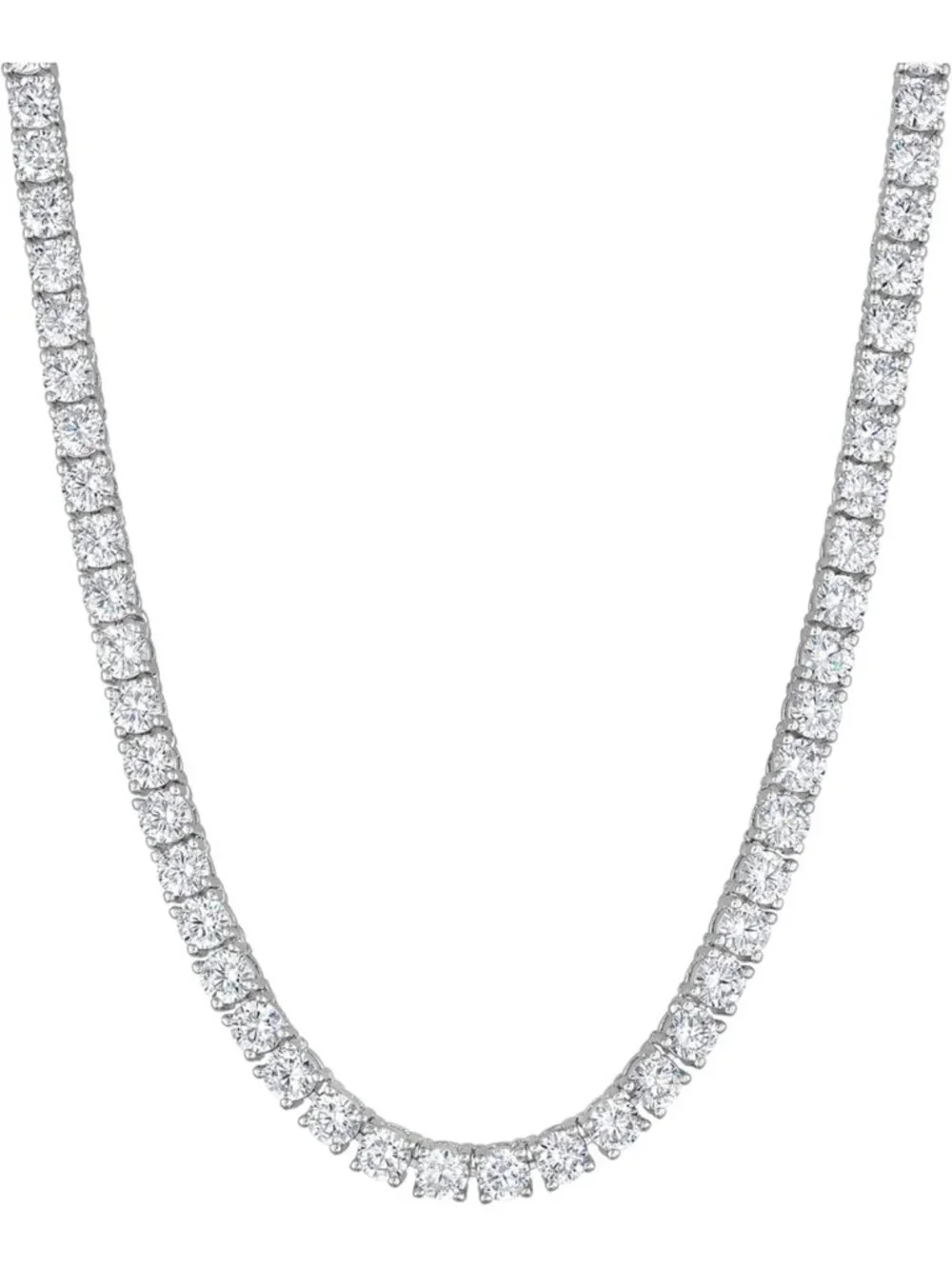 Elegant Tennis Necklace for Women - 14K Gold Plated, Cubic Zirconia, Adjustable